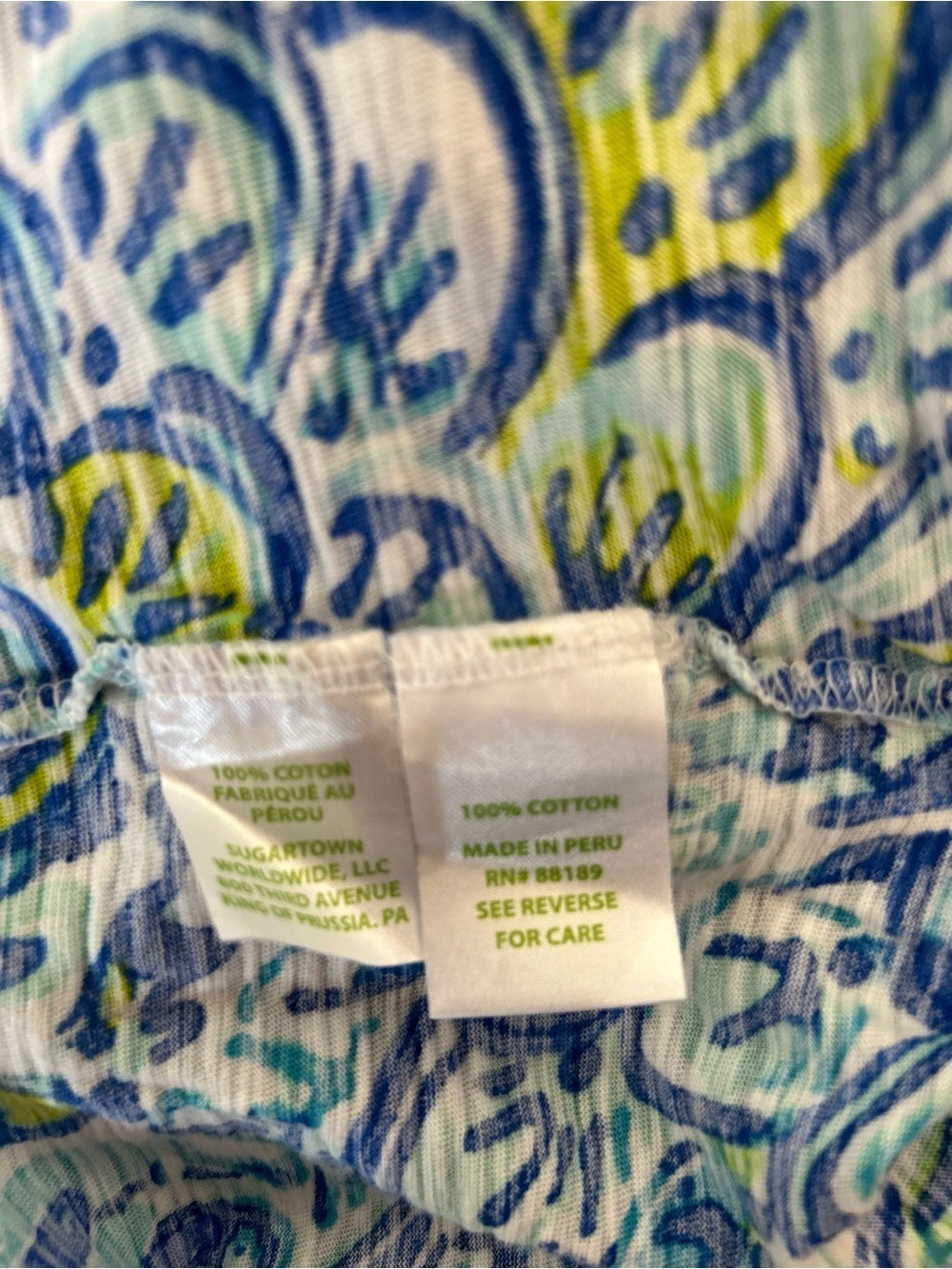 Lilly Pulitzer Cordelia Blue Paisley Racerback  Tank | Size Small - Picture 8 of 9